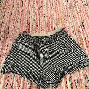 J. Crew Black and White Gingham High Waist Shorts